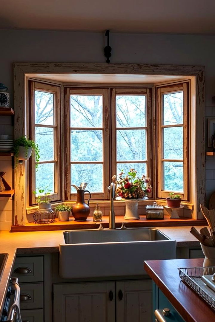Rustic Charm Atmosphere - 22 Kitchen Bay Window Ideas