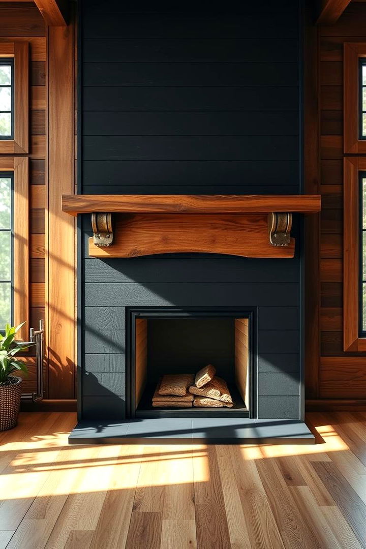 Rustic Charm Enhancement - 22 Black Shiplap Fireplace Ideas
