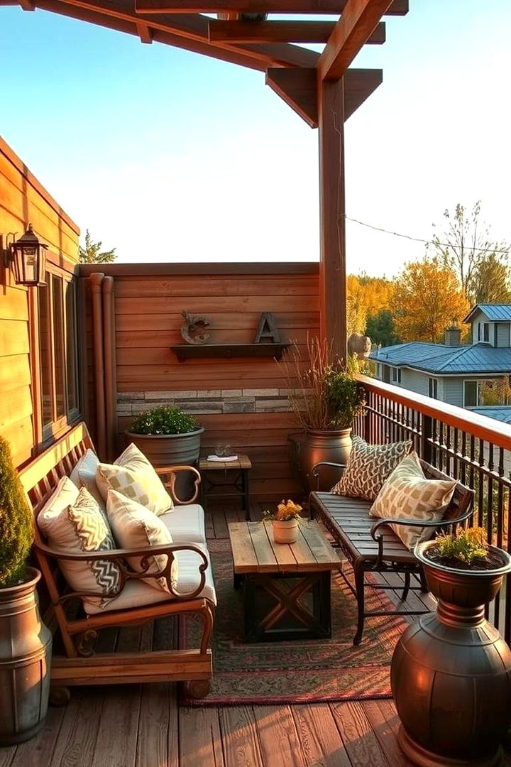 Rustic Charm Escape - 22 Balcony Deck Ideas