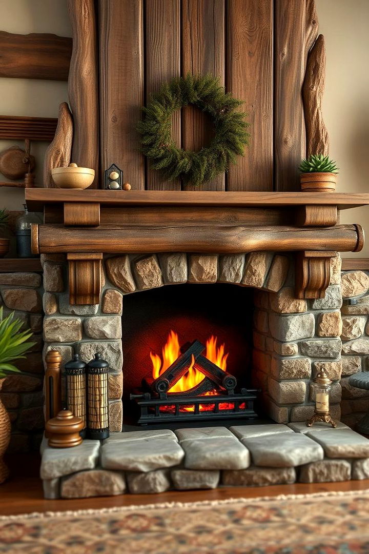 Rustic Charm Faux Fireplace - 22 Faux Fireplace Ideas