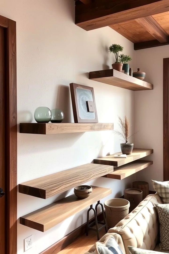 Rustic Charm Floating Shelves - 22 Floating Shelves Ideas