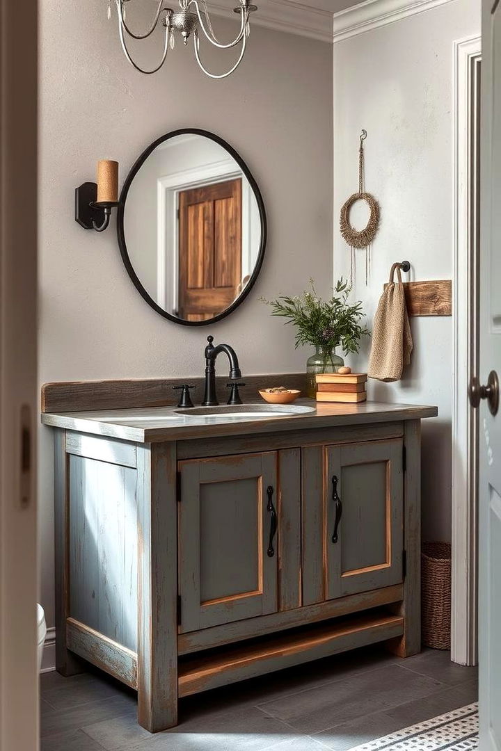 Rustic Charm Grey Vanity - 22 Grey Bathroom Vanity Design Ideas