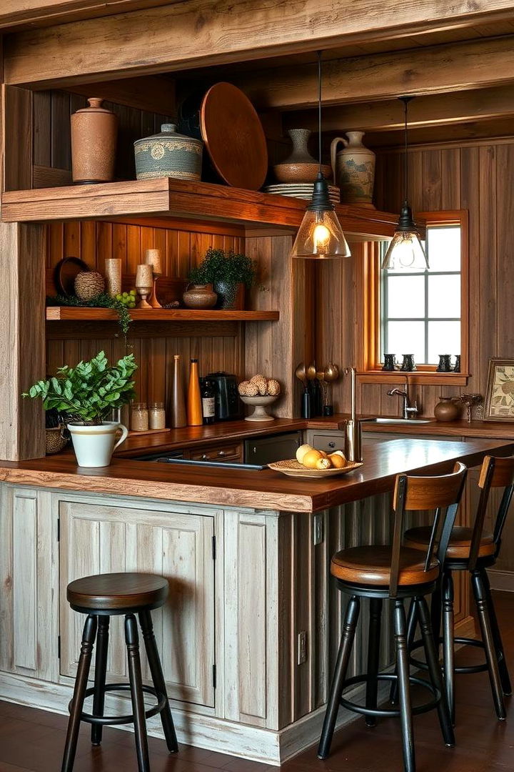 Rustic Charm Kitchen Bar - 22 Kitchen Bar Ideas