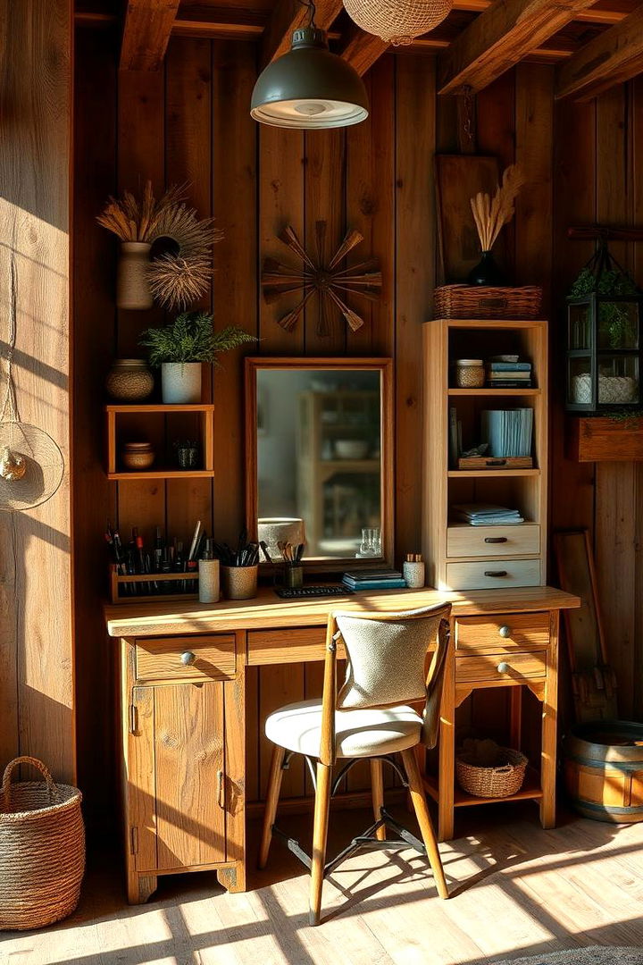 Rustic Charm Makeup Space - 22 Makeup Room Ideas
