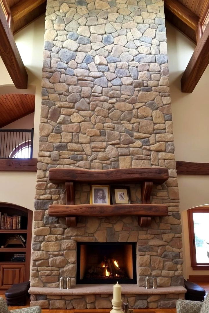 Rustic Charm Retreat - 22 Two-story Fireplace Ideas