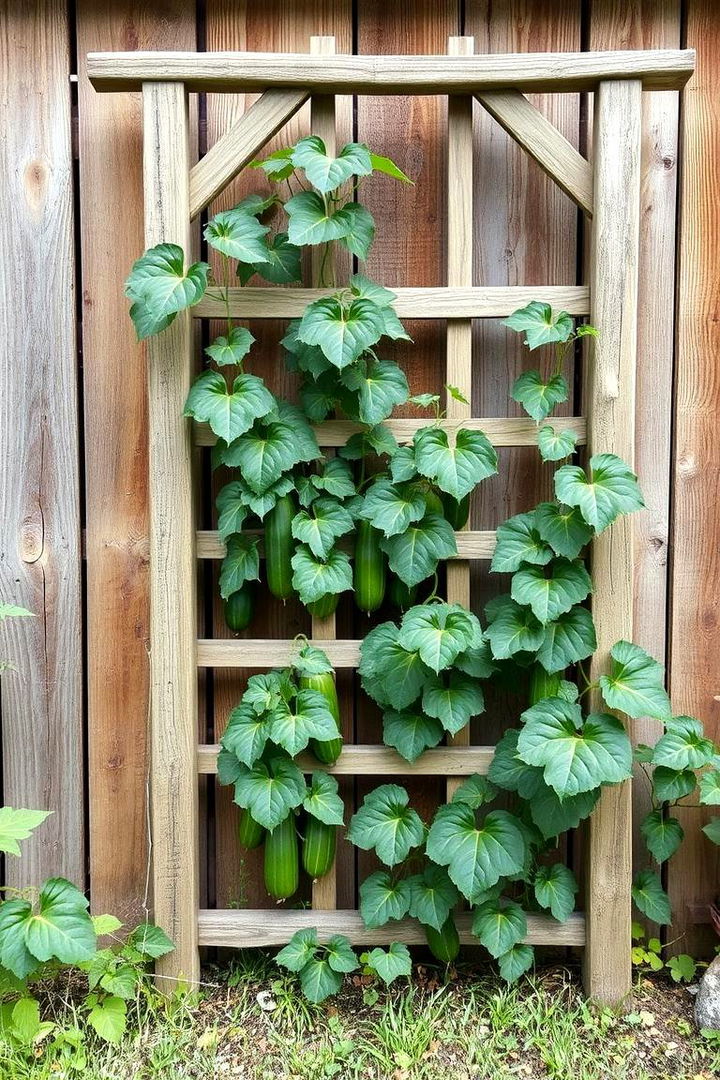 Rustic Charm Trellis - 22 Cucumber Trellis Ideas