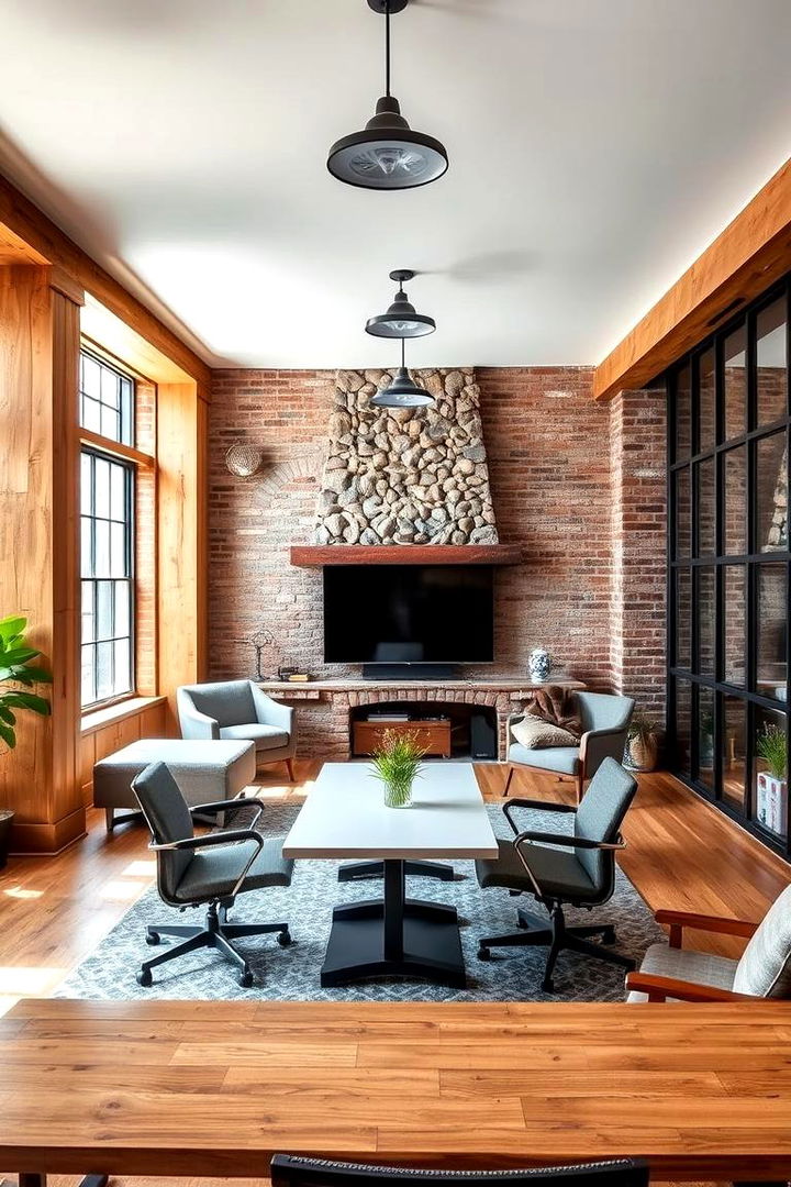 Rustic Charm and Modern Efficiency - 22 Home Office With Fireplace Ideas