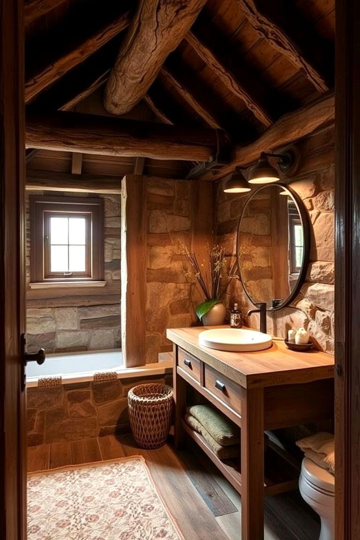 Rustic Charm and Natural Materials - 22 Attic Bathroom Ideas