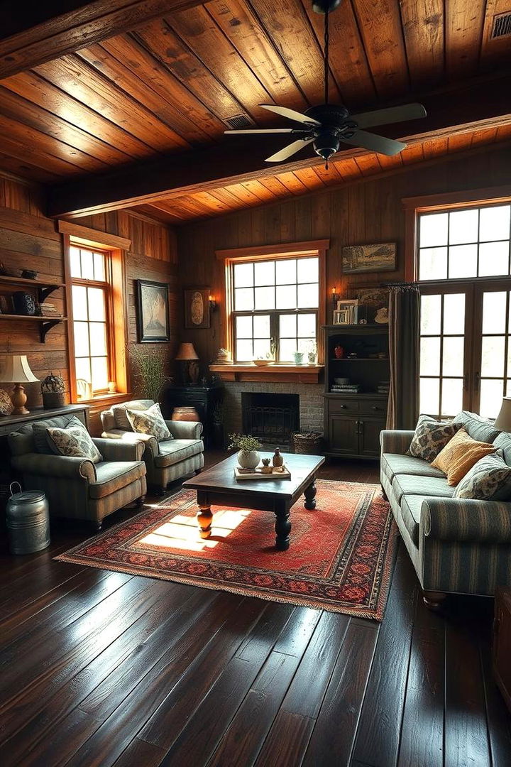 Rustic Charm and Timeless Appeal - 22 Dark Brown Floor Living Room Ideas