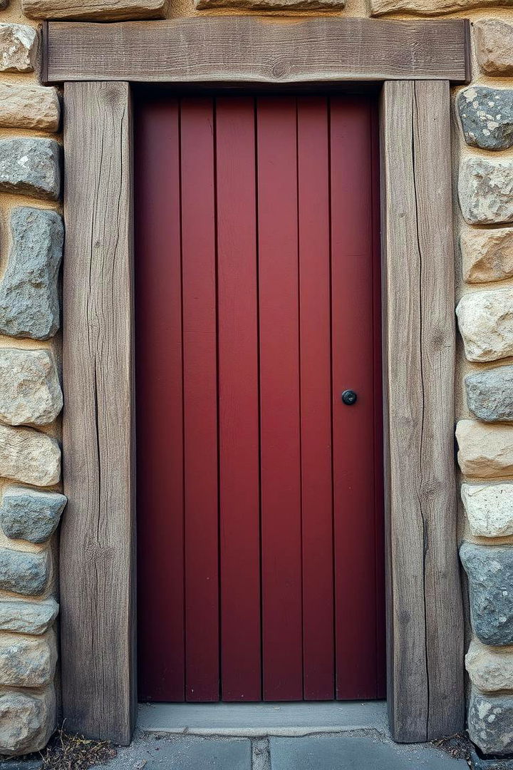 Rustic Charm and Warmth - 22 Dark Red Front Door Ideas