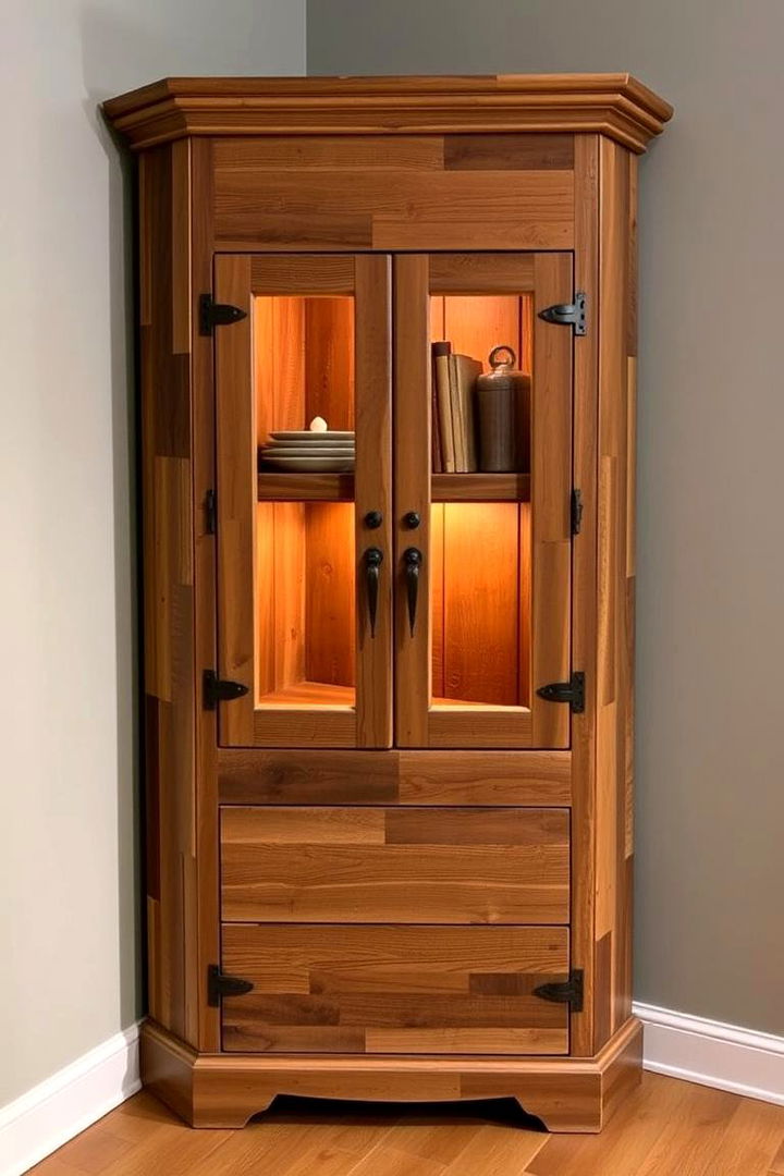 Rustic Charm in Corners - 22 Corner Cabinet Ideas
