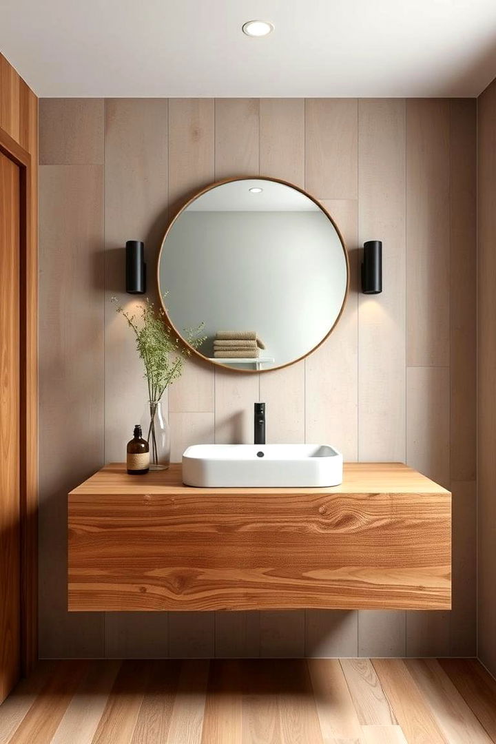 Rustic Charm in Floating Vanity Designs - 22 Floating Vanity Bathroom Ideas