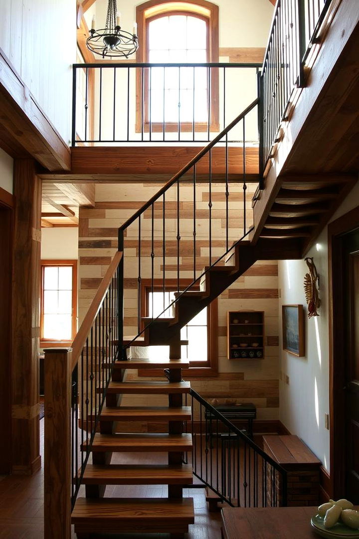 Rustic Charm in Open Stair Designs - 22 Open Staircase Ideas