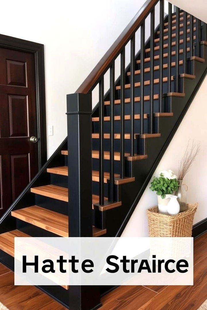Rustic Charm with Black and Reclaimed Wood - 22 black staircase ideas