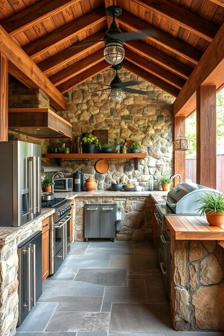 Rustic Charm with Modern Elements - 22 Luxury Outdoor Kitchen Ideas
