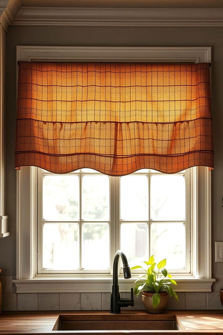 Rustic Charm with Natural Textures - 22 Kitchen Valance Ideas
