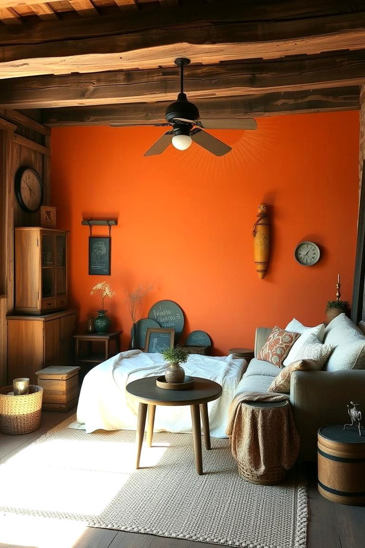 Rustic Charm with Orange Hues - 22 Orange Accent Wall Ideas