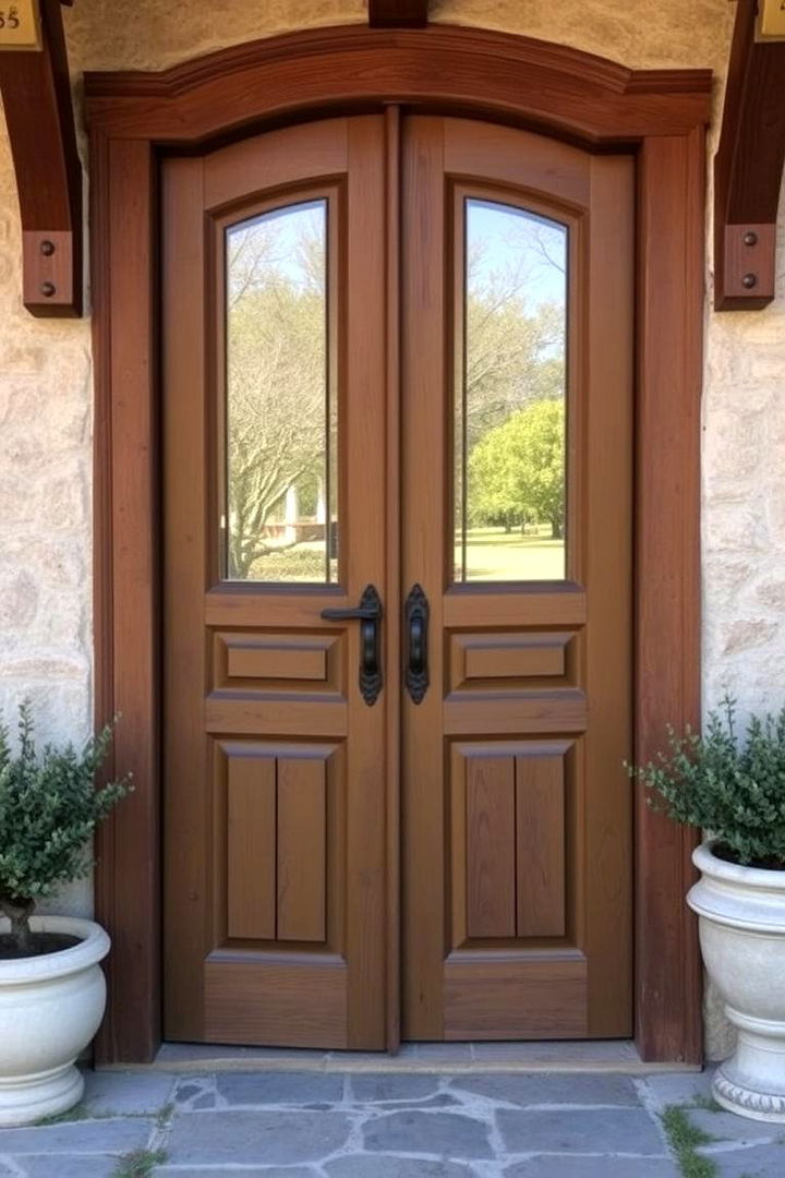 Rustic Charm with Textured Finishes - 22 Olive Green Front Door Ideas