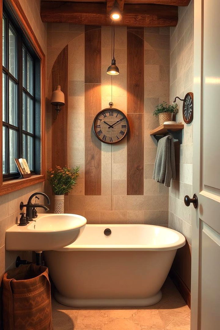Rustic Charm with Travertine Accents - 22 Travertine Tile Bathroom Ideas