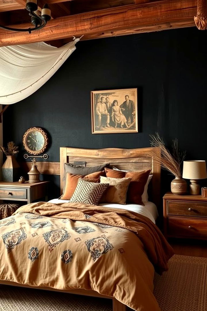 Rustic Charm with Warm Brown Tones - 22 Black and Brown Bedroom Ideas