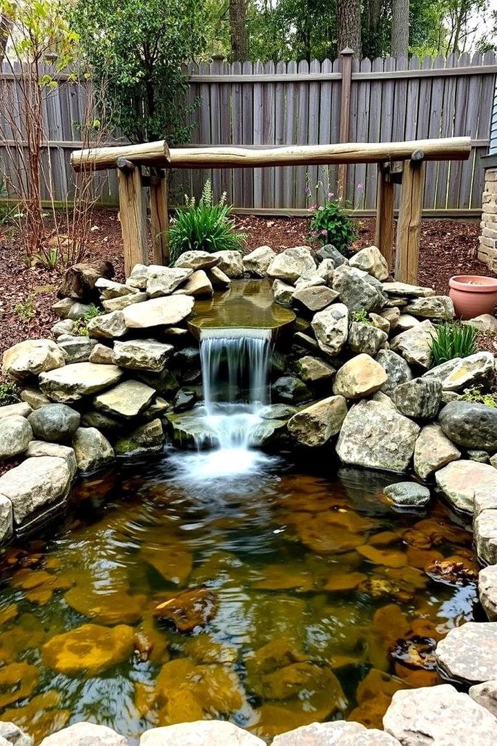 Rustic Charm with Waterfall - 22 Small Pond Ideas With Waterfalls