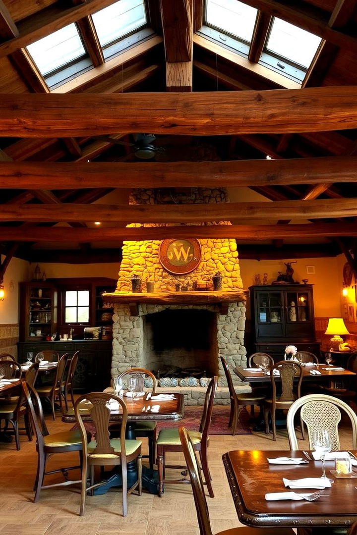 Rustic Charm with a Fireplace - 22 Dining Room With Fireplace Ideas