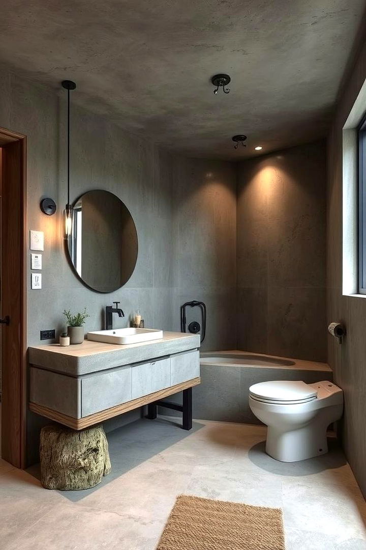 Rustic Concrete Bathroom Designs - 22 Concrete Bathroom Ideas
