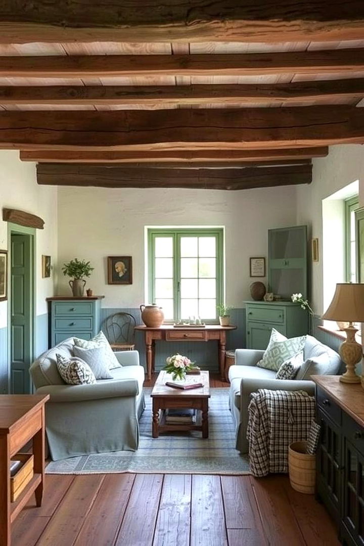 Rustic Cottage with Blue and Green - 22 blue and green bedroom ideas