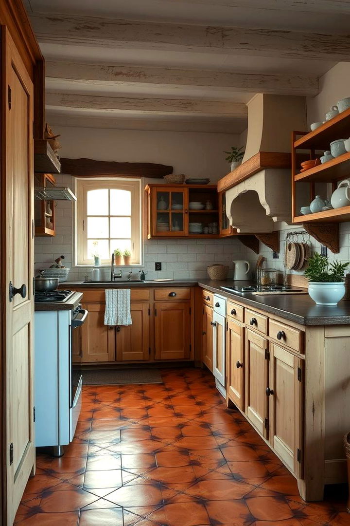 Rustic Country Charm - 22 Linoleum Kitchen Flooring Ideas