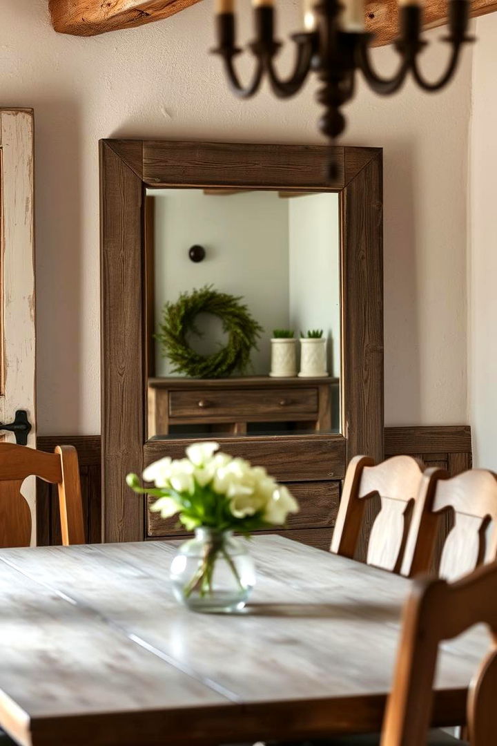 Rustic Country Chic - 22 Dining Room Mirror Ideas