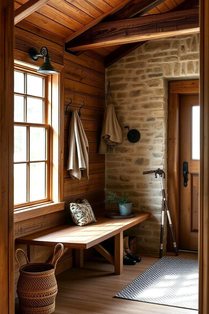 Rustic Country Mudroom Design - 22 Small Mudroom Ideas