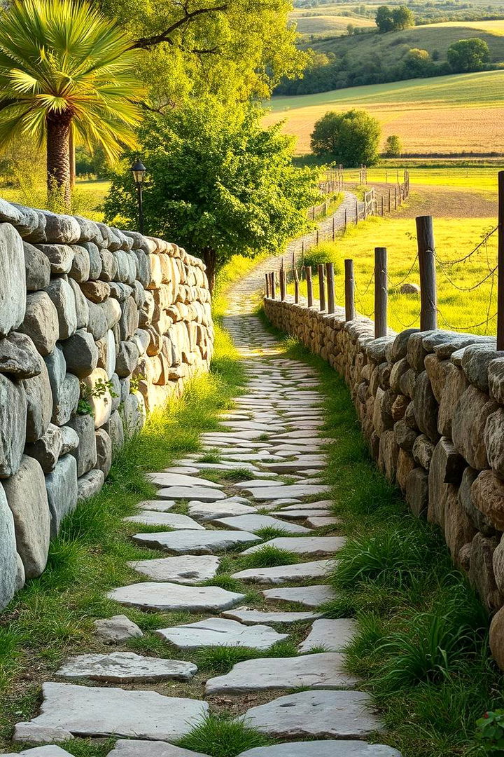 Rustic Country Stone Walkways - 22 Rock Walkway Ideas