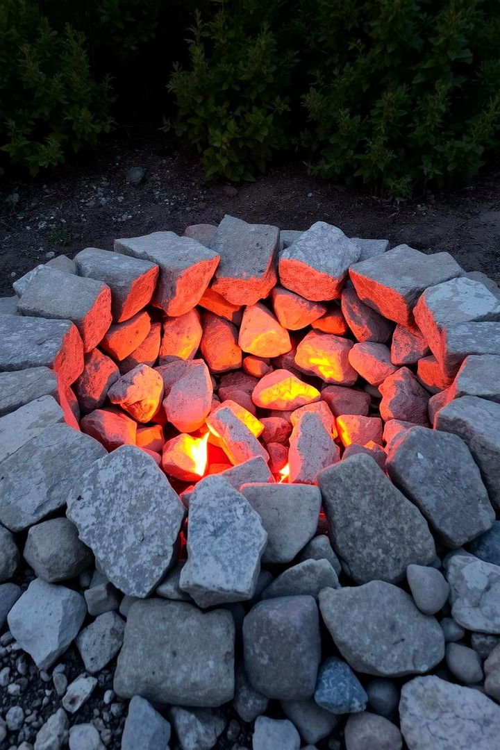 Rustic Crushed Rock Fire Pit - 22 Rock Fire Pit Ideas