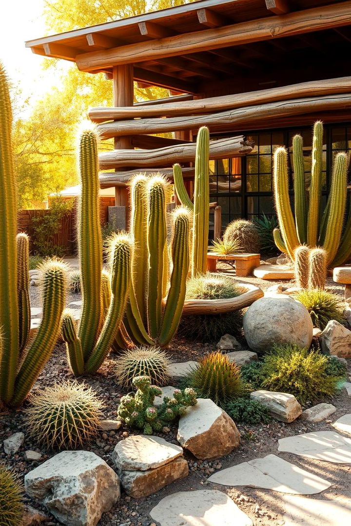 Rustic Desert Charm Garden - 22 Cactus Garden Ideas
