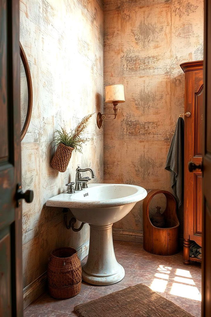 Rustic Distressed Looks - 22 Bathroom Wallpaper Ideas