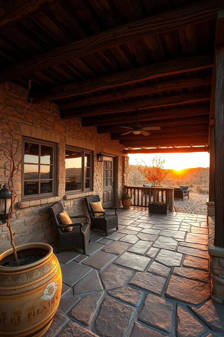 Rustic Earth Tones - 22 Stamped Concrete Patio Ideas