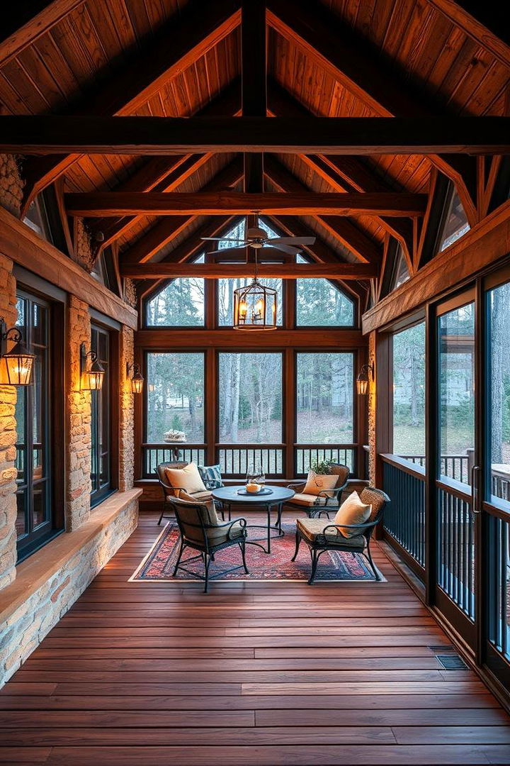 Rustic Elegance - 22 Sunroom and Deck Combo Ideas