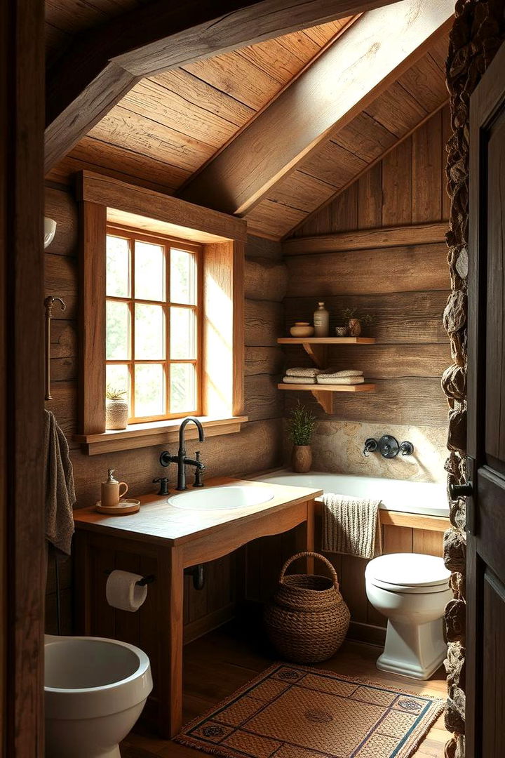 Rustic Elegance Blends - 22 Eclectic Bathroom Ideas