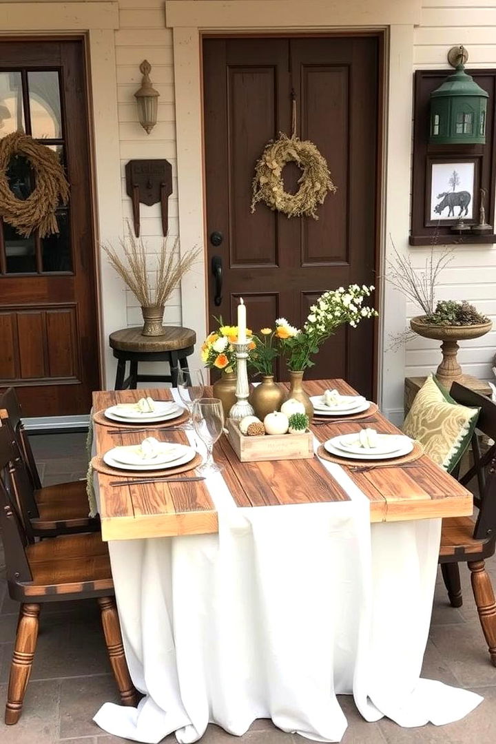 Rustic Elegance Table Setup - 22 Entry Table Decor Ideas