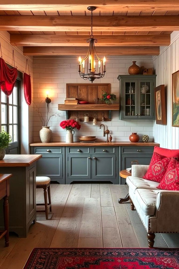 Rustic Elegance in Red and Grey - 22 Red and Grey Living Room Ideas