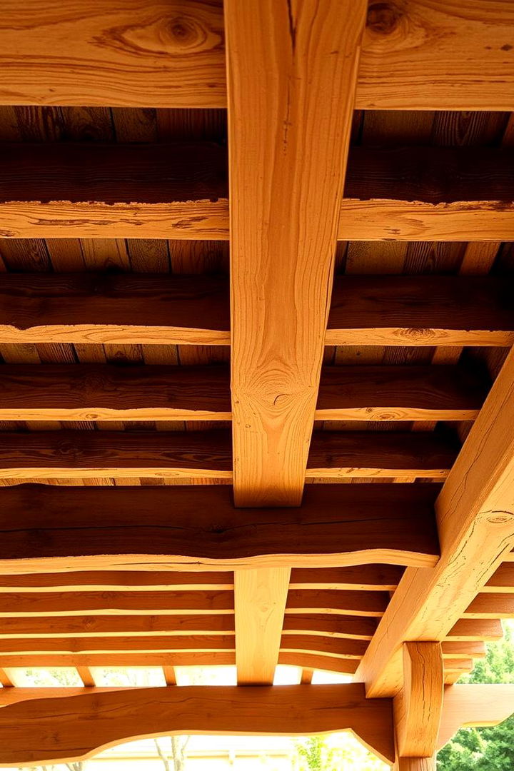 Rustic Exposed Beam Design - 22 Pergola Roof Ideas