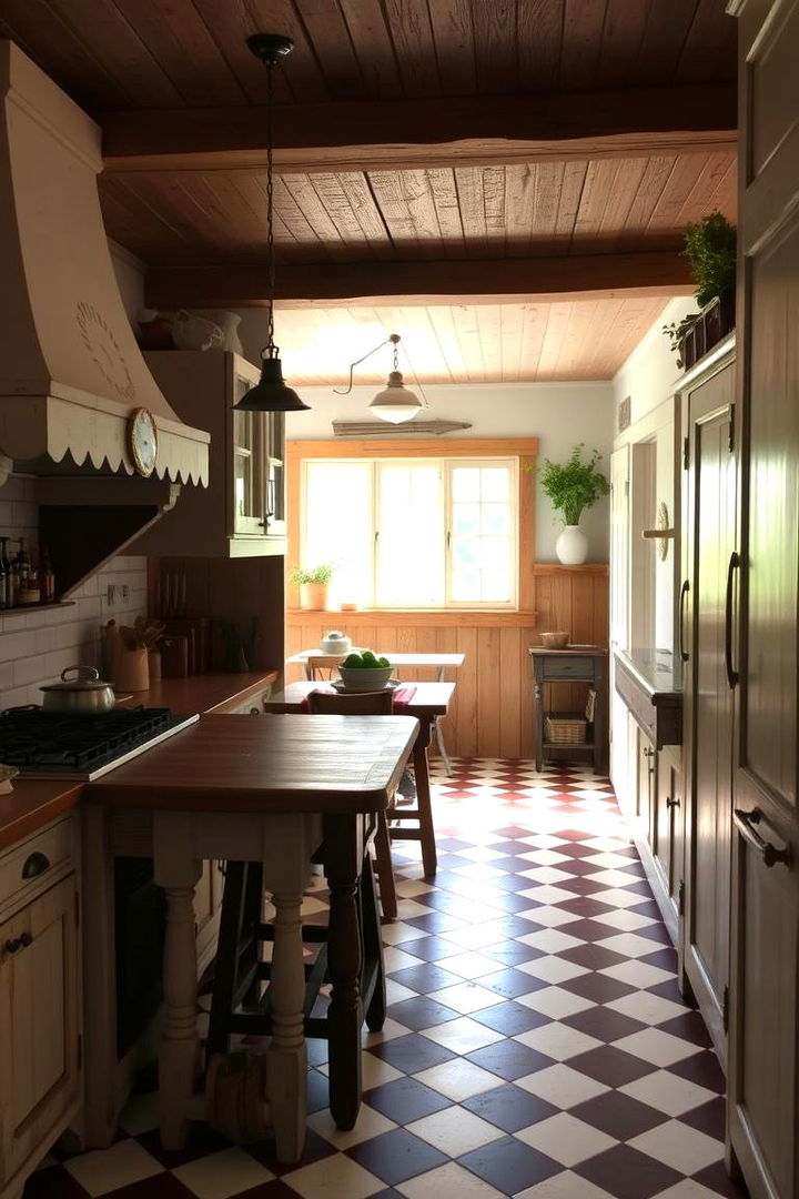 Rustic Farmhouse Appeal - 22 Kitchens With Checkered Floors