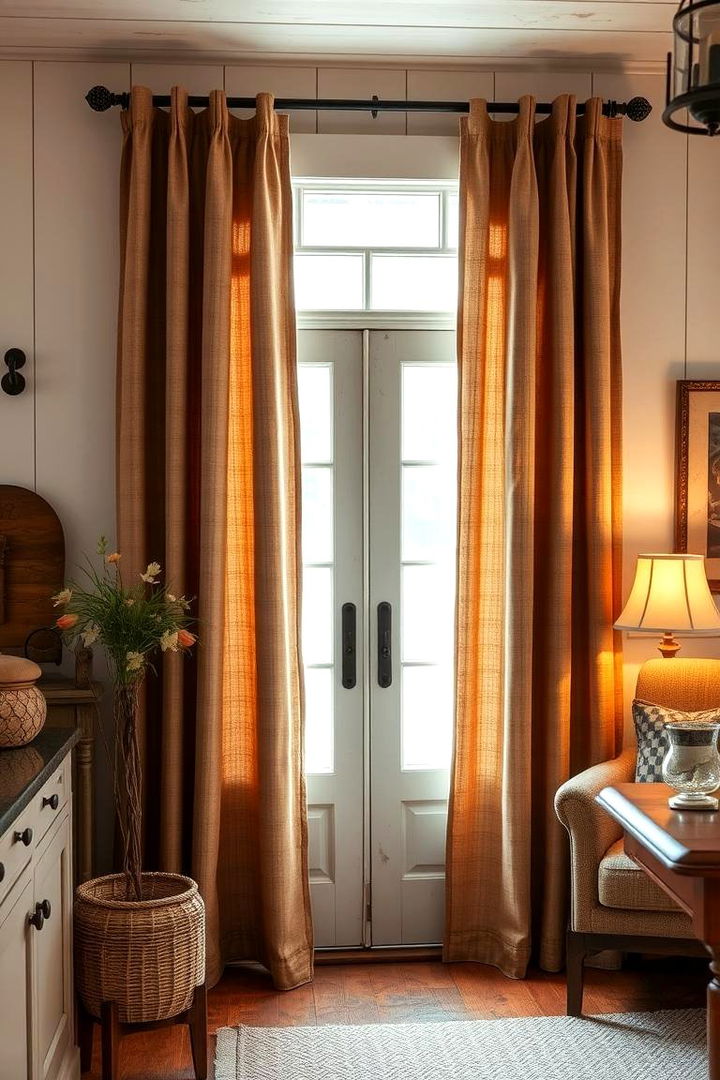 Rustic Farmhouse Appeal - 22 Sliding Door Curtain Ideas