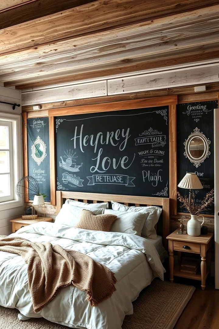 Rustic Farmhouse Chalkboard Walls for Charisma - 22 Bedroom Wall Painting Ideas
