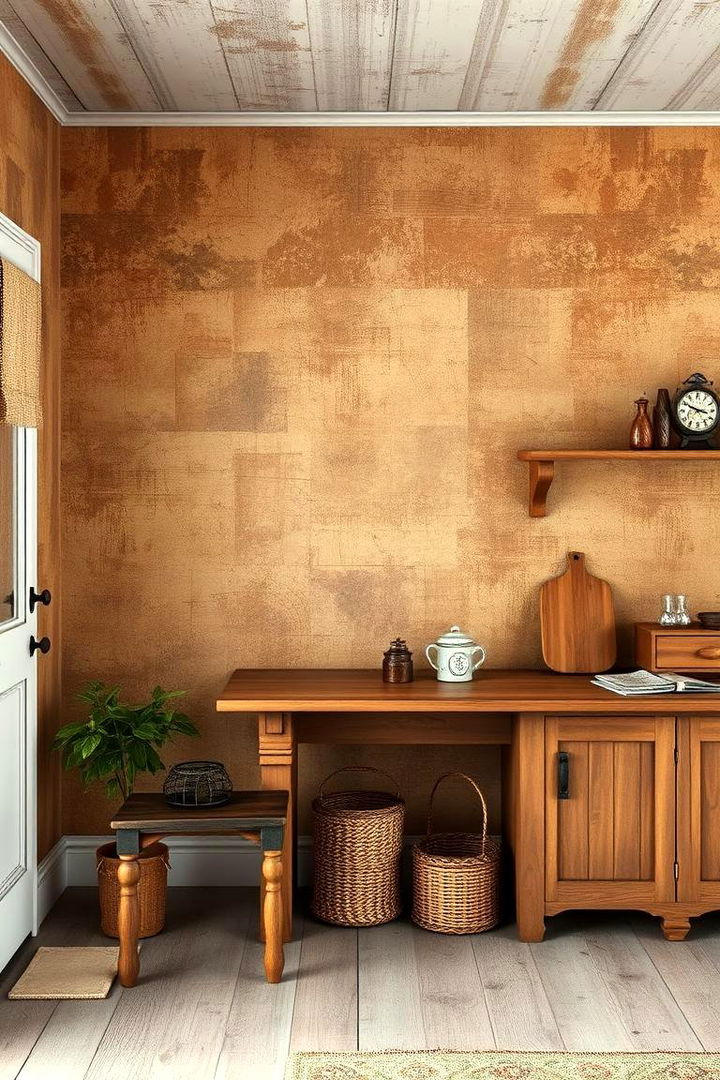 Rustic Farmhouse Charm - 22 Living Room Wallpaper Ideas