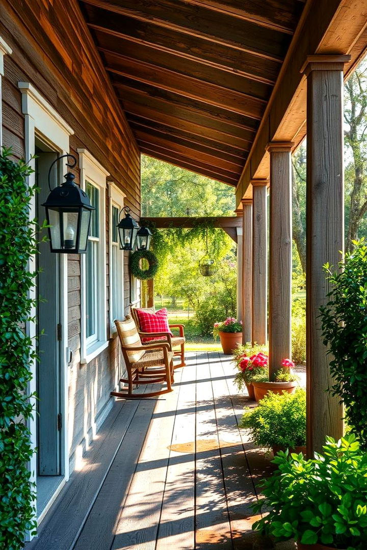 Rustic Farmhouse Charm - Open Gable Porch Ideas for Inviting Outdoor Retreats