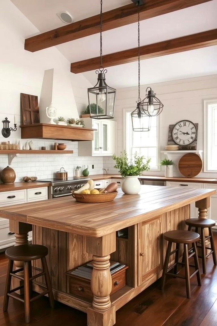 Rustic Farmhouse Charm - 22 Kitchen Island Centerpiece Ideas
