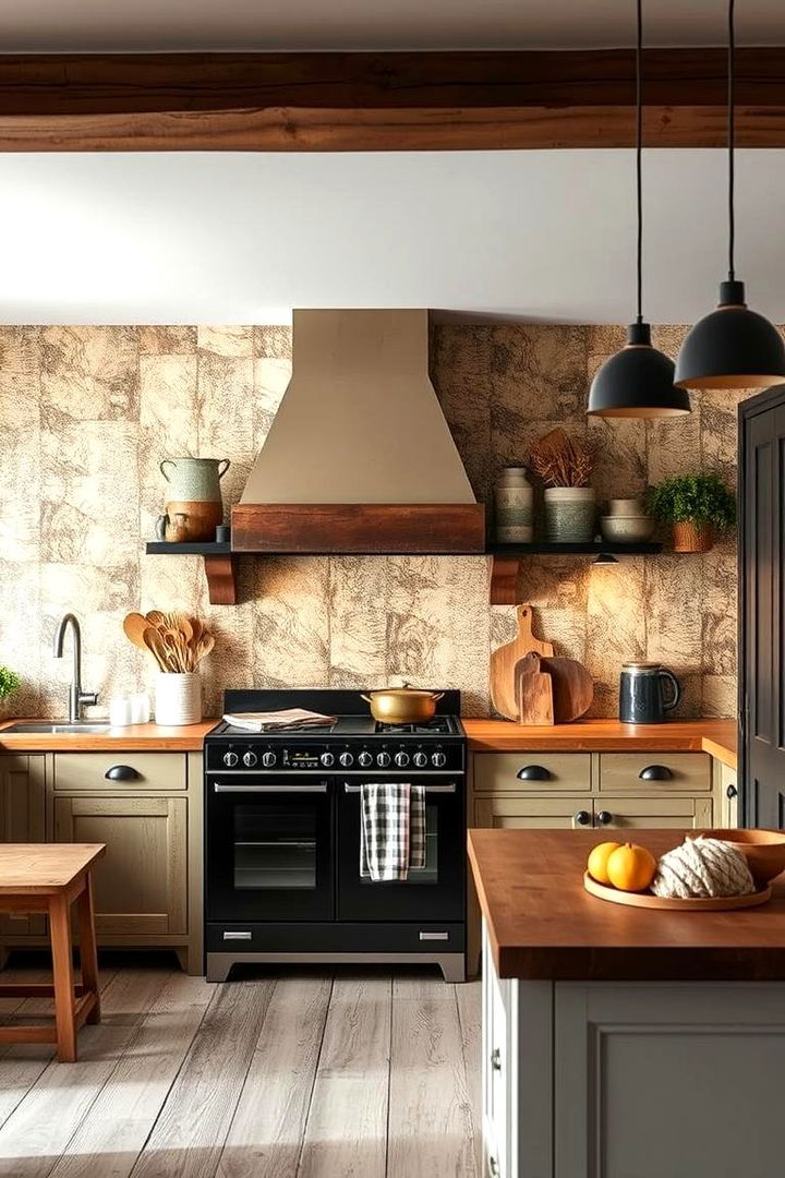 Rustic Farmhouse Charm - 22 Kitchen Wallpaper Ideas