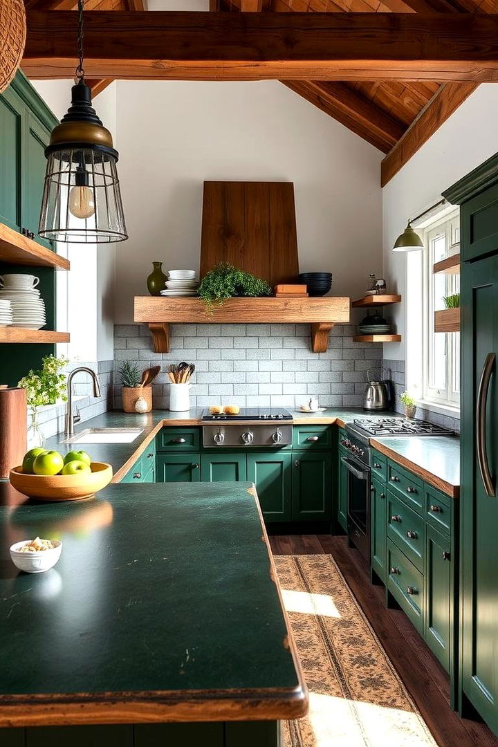 Rustic Farmhouse Green Countertops - 22 Kitchen With Green Countertops Ideas