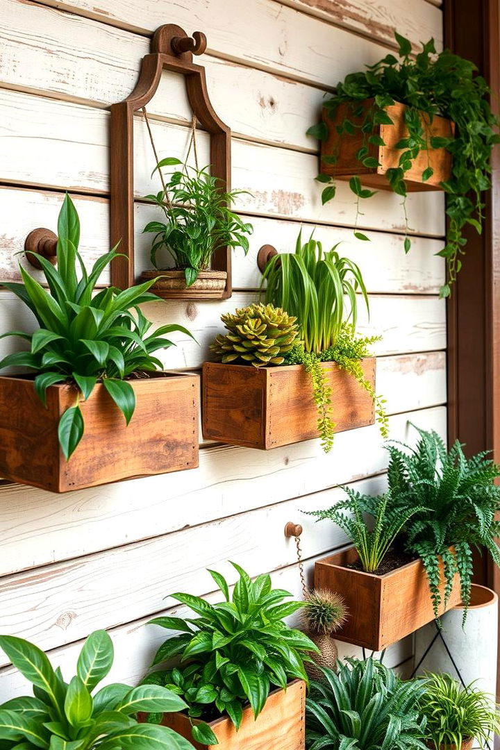 Rustic Farmhouse Greenery - 22 Indoor Plant Wall Ideas